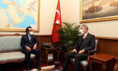 Millî Savunma Bakanı Hulusi Akar, Katar’ın Ankara Büyükelçisi Mohamed Jassem J.M. Al-Thani’yi Kabul Etti